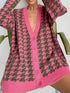 'Morraine' Checkered Long Sleeve Cardigan - Celes Fashion